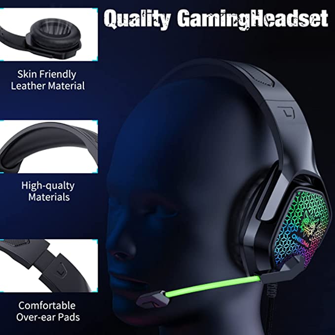 Onikuma X3 Gaming Headset with Mic and Noise Cancellation Headphone with LED Light - MoreShopping - Gaming Headsets - Onikuma