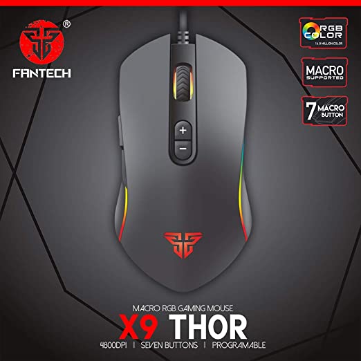 Fantech X9 Thor Gaming Mouse – 4,800 DPI – 7 Programmable Buttons - MoreShopping - Gaming Mouses - Fantech