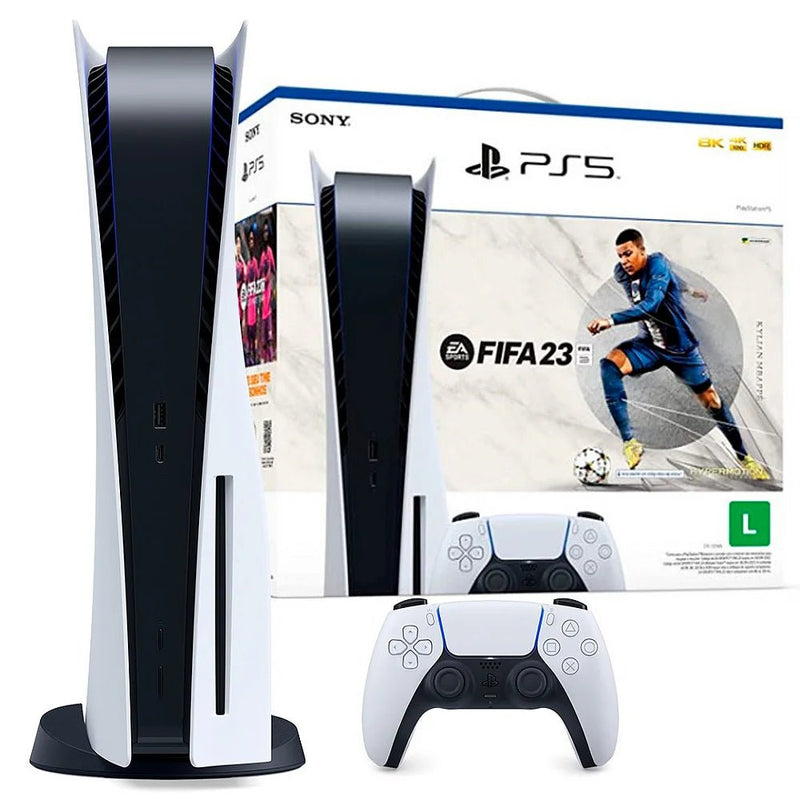 Console Playstation 5 + FIFA 23, 825GB, White, Com 1 Controle, PS5,  CFI-1214A01X