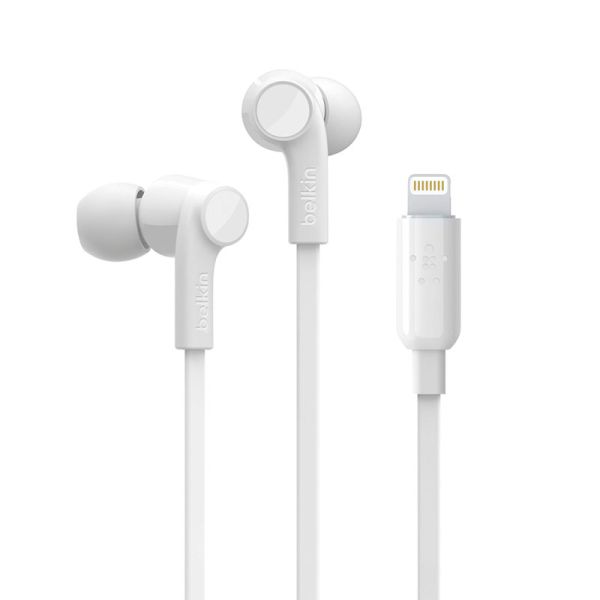 Belkin G3H0001BTWHT Headphones with Lightning Connector - White - MoreShopping - Wired Headphones - Belkin
