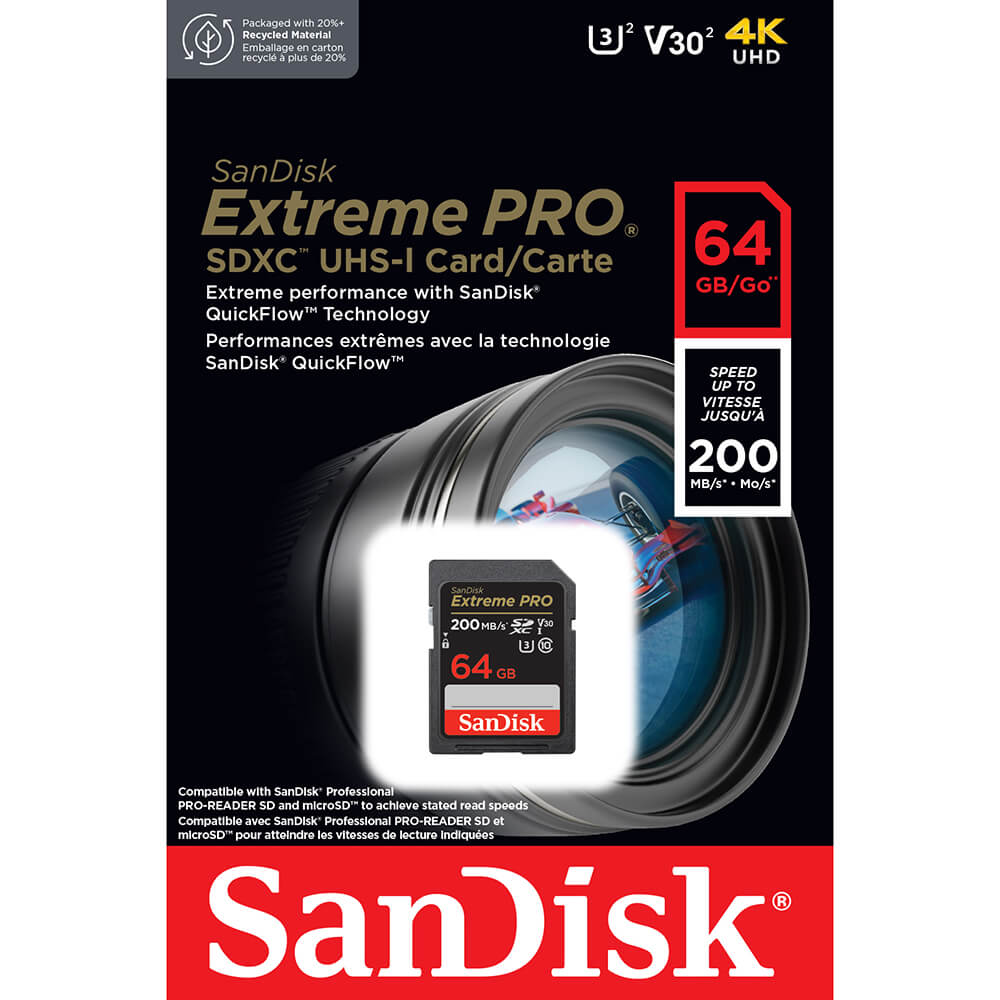 SanDisk NEW 64GB Extreme SDXC V30 U3 SD Card Read Speed up to
