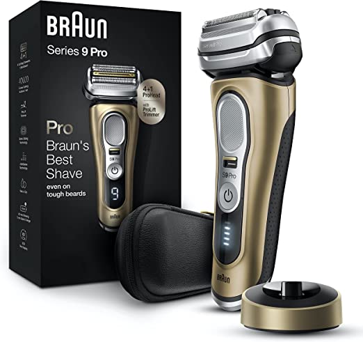 Braun Series 9 Pro Best Shave 4+1 ProHead with ProLift Trimmer & Charging Stand - Gold - MoreShopping - Men's Personal Care - Braun