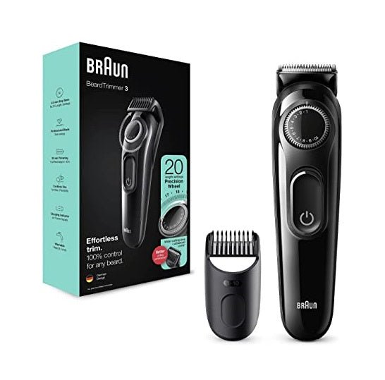 Braun Beard Trimmer 3 BT3322 With Precision dial and 1 comb. Cordless & Rechargeable