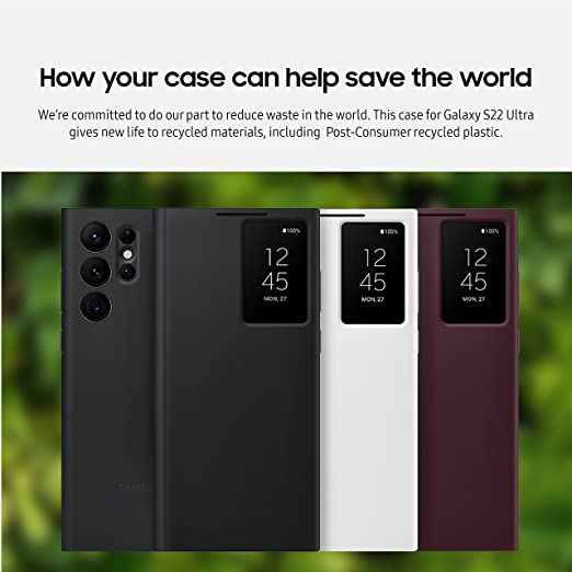Samsung Galaxy S22 Ultra Smart Clear View Cover - Black - MoreShopping - Mobile Phone Accessories - Samsung