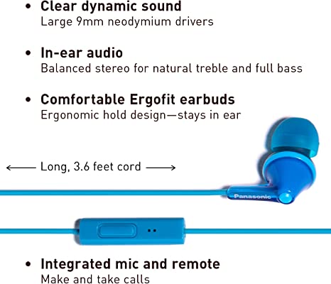 Panasonic RP-TCM125 - Blue - MoreShopping - Wired Headphones - Panasonic