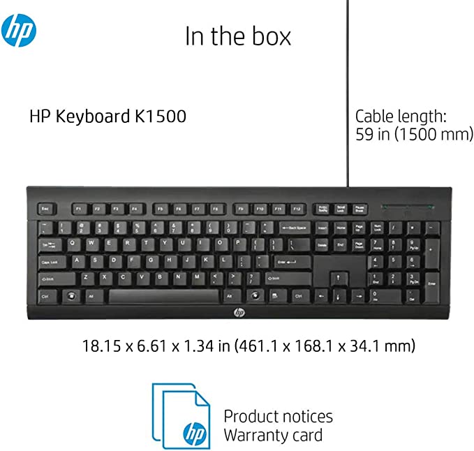 HP K1500 Wired Keyboard - Black - MoreShopping - PC Keyboards - HP