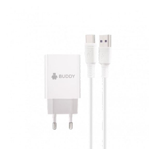 Buddy H3 Fast Wall Charger With 3A Micro Usb Cable - White - MoreShopping - Chargers - Buddy