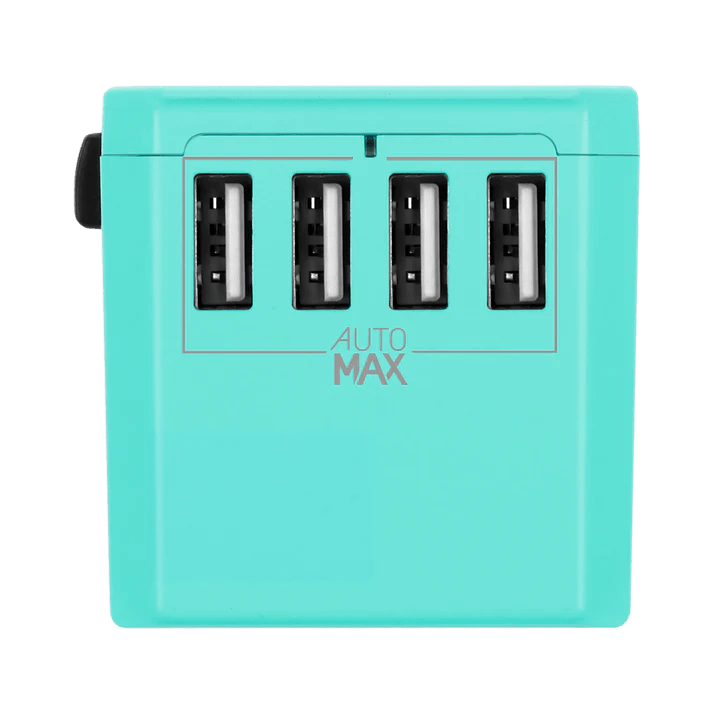 MOMAX 1-World Travel Socket (USB-C + 4 USB) UA5 - Blue - MoreShopping - Chargers - Momax