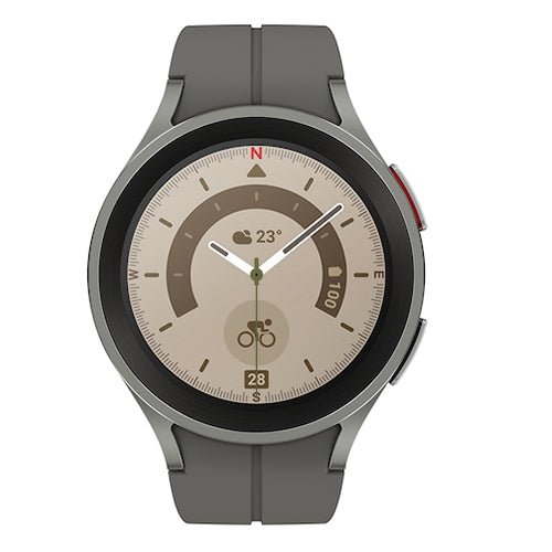 Samsung Galaxy Watch5 Pro Titanium Smartwatch 45mm BT - Gray Titanium - MoreShopping - Wearable Samsung - Samsung