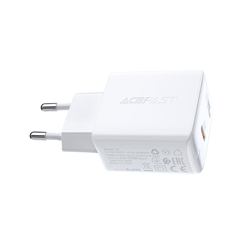 ACEFAST A1 20W USB-C Fast Wall CHARGER PD3.0 - White - MoreShopping - Chargers - ACEFAST