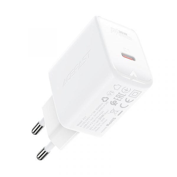 ACEFAST A21 30W USB-C Fast Wall CHARGER PD3.0 - White - MoreShopping - Chargers - ACEFAST