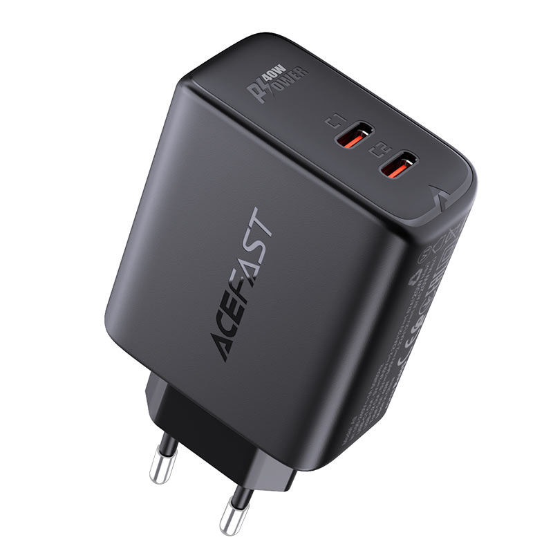 ACEFAST A9 40W (2xUSB-C) Fast Wall CHARGER PD3.0 - Black - MoreShopping - Chargers - ACEFAST