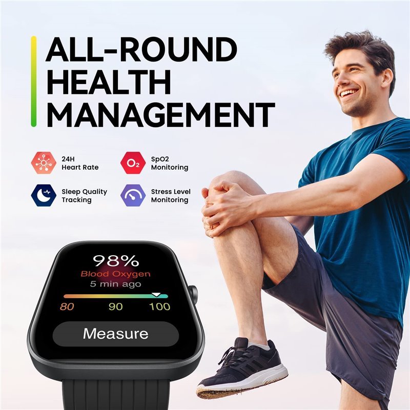 Amazfit Bip 3 Pro Smart Watch 1.69" Large Display, 4 Satellite Positioning Systems, 14-Day Battery Life, 5 ATM Water-Resistant - Black - MoreShopping - Smart Watches - Amazfit