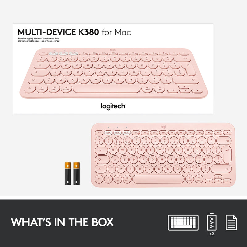 Logitech Keyboard Wireless Multi Device K380 - Rose - MoreShopping - PC Keyboards - Logitech