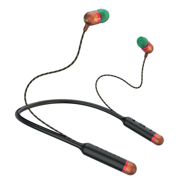 Marley CT1918 Smile Jamaica Wireless Neckband Earphones with Microphone - Black/Green - MoreShopping - Bluetooth Headphones - Marley