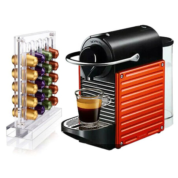 NESPRESSO Electric C61 Titan Coffee Machine + Nespresso Display - Red - MoreShopping