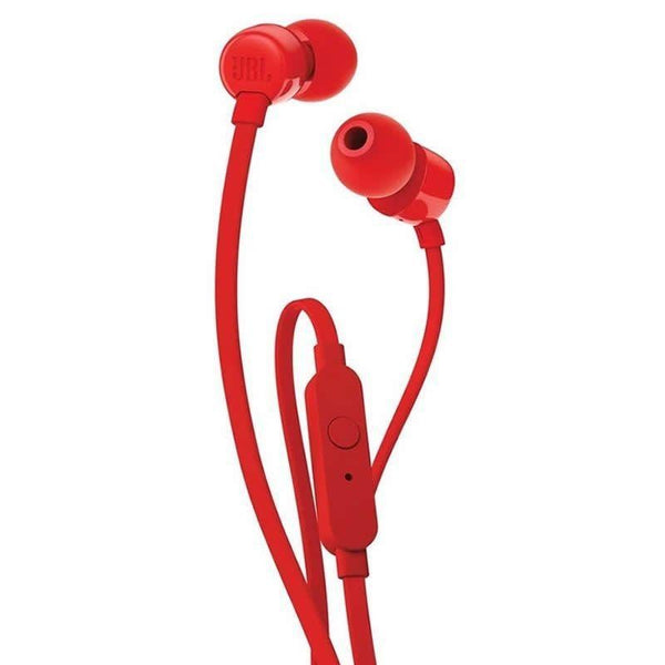 JBL T110 High Bass Stereo Wired Earphones with Microphone - Red - MoreShopping - Wired Headphones - JBL