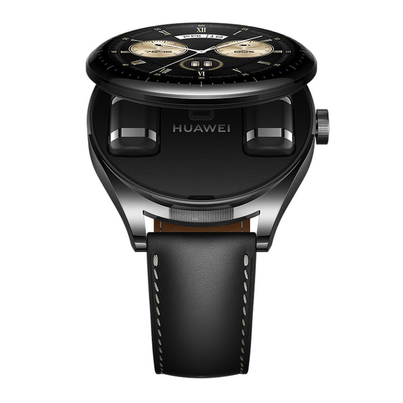 Huawei Watch Buds 1.43" AMOLED, Stainless Steel Case, Earbuds, GPS, NFC - Black Leather Strap - MoreShopping - Smart Watches - Huawei