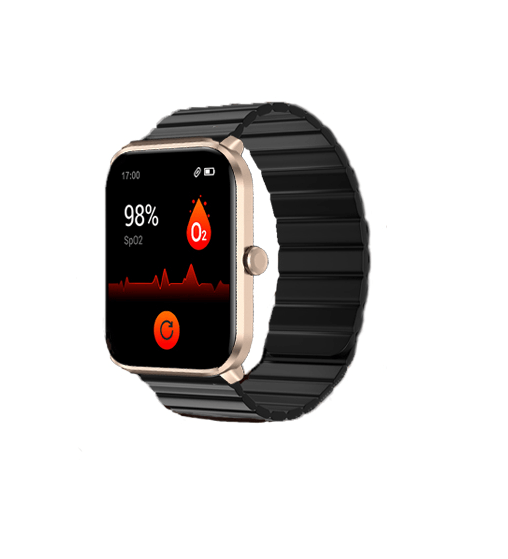imilab Smart Watch W01 (New Version) 1.69" HD Screen, 3ATM Waterproof, 24h Bio Tracker - Rose Gold + Black magnetic strap + pink Fluoroelastomer strap - MoreShopping - Smart Watches - Imilab