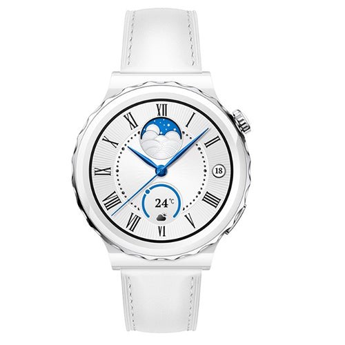 HUAWEI Watch GT 3 Pro Bezel White Ceramic Case White Leather 43mm (International Warranty) - MoreShopping - Wearable Huawei - Huawei