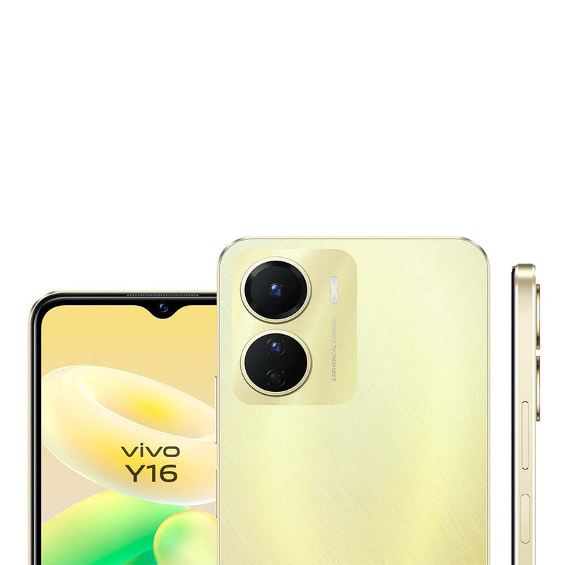Vivo Y16 Dual SIM, 4GB Ram, 64GB, 5000mAh Battery - Drizzling Gold - MoreShopping - Smart Phones - Vivo